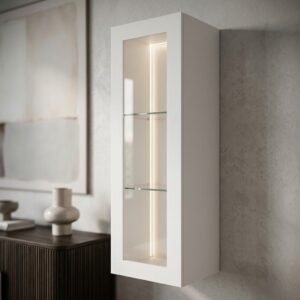 Shaker 15 Inch Glass Door Wall Cabinet featuring soft-close hinges