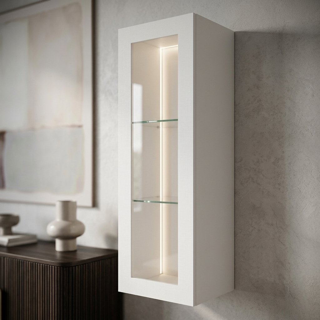 Shaker 15 Inch Glass Door Wall Cabinet featuring soft-close hinges