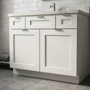 Shaker 48 Inch Vanity Cabinet with Drawers and center sink